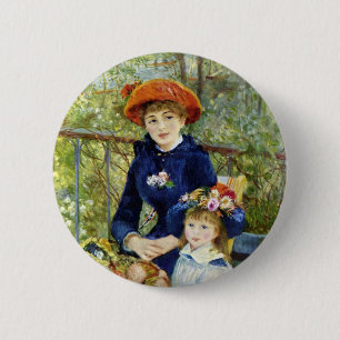 Two Sisters (On the Terrace) By Pierre Renoir 2 Inch Round Button
