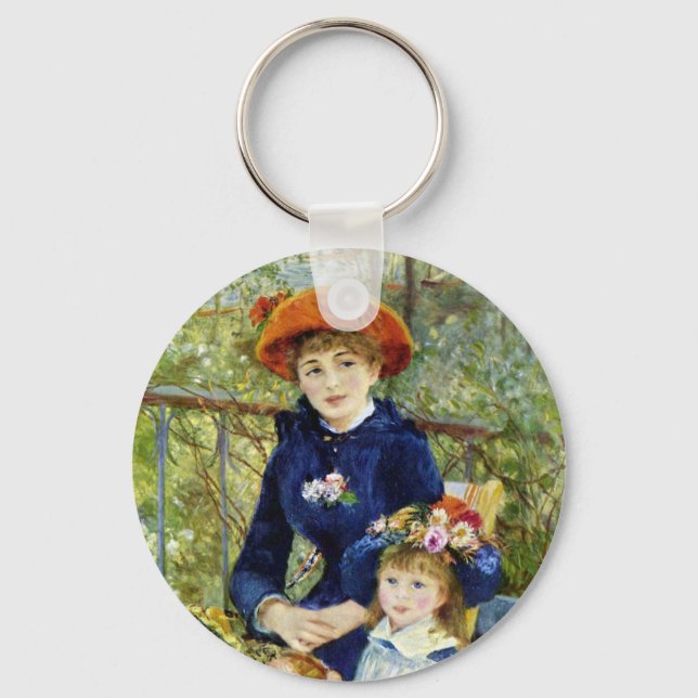 Two Sisters (On the Terrace) By Pierre Renoir Keychain (Front)