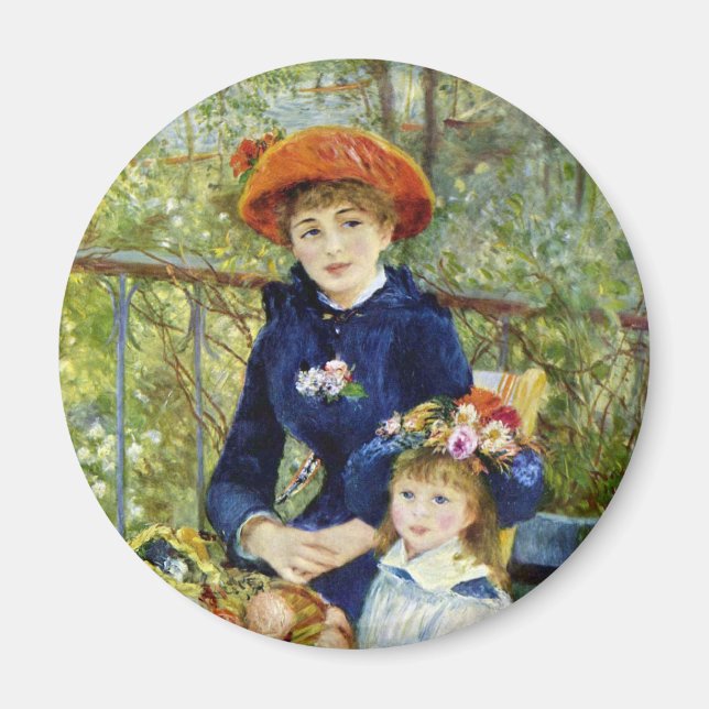 Two Sisters (On the Terrace) By Pierre Renoir Magnet (Front)
