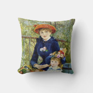 Two Sisters (On the Terrace) By Pierre Renoir Throw Pillow