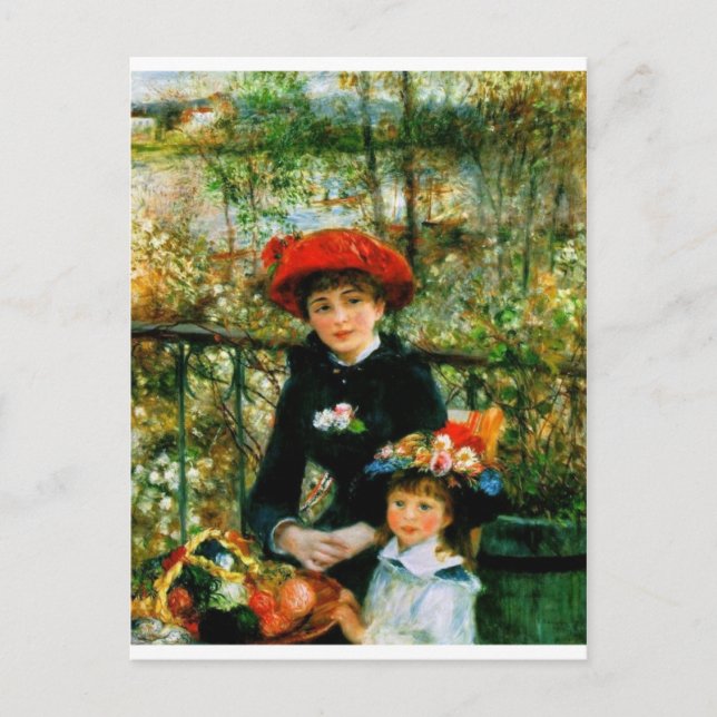 Two Sisters On the Terrace by Renoir Postcard (Front)