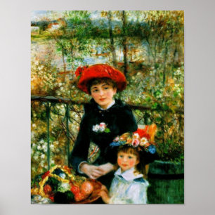 Two Sisters On the Terrace by Renoir Poster