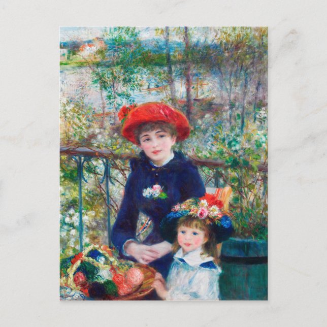 Two Sisters - Renoir Impressionist Painting 1881 Postcard (Front)