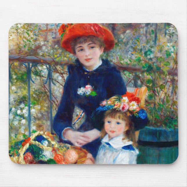 Two Sisters, Renoir Mouse Pad (Front)