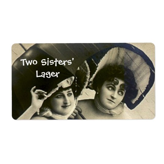 Two Sisters Umbrella Beer Home Canning Brew Labels