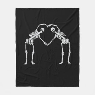 Two Skeleton Hearts Hands Classic Fleece Blanket