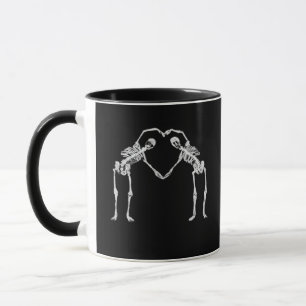 Two Skeleton Hearts Hands Classic Mug