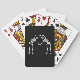Two Skeleton Hearts Hands Classic Playing Cards