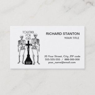 Two skeletons in love business card