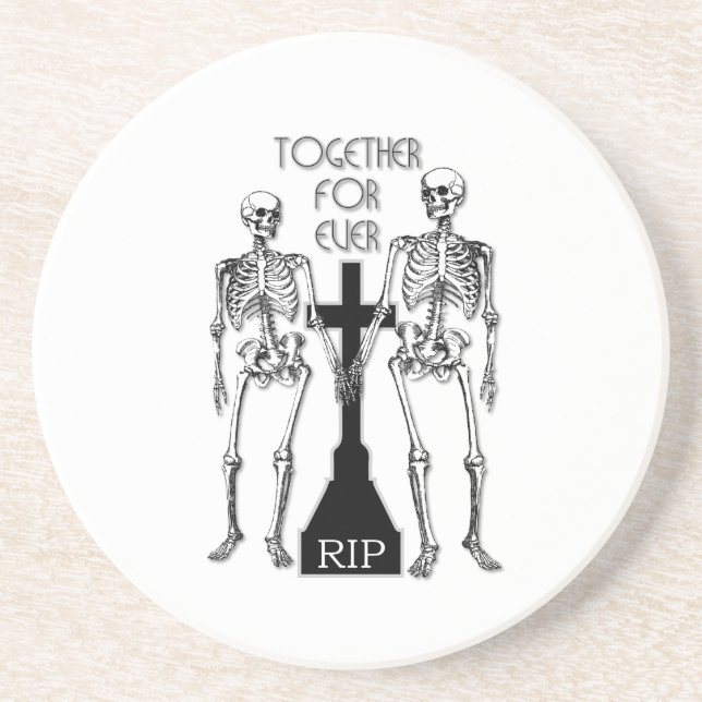 Two skeletons in love coaster (Front)