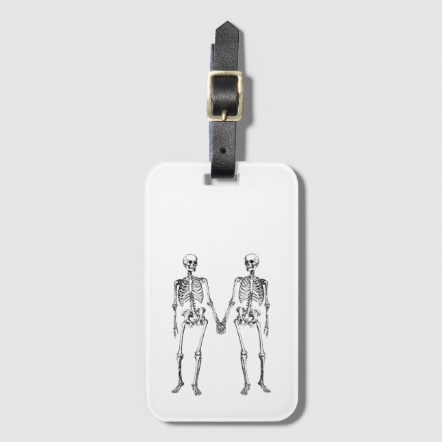 Two skeletons luggage tag (Front Vertical)