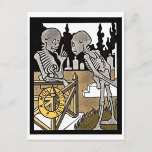 Two Skeletons postcard