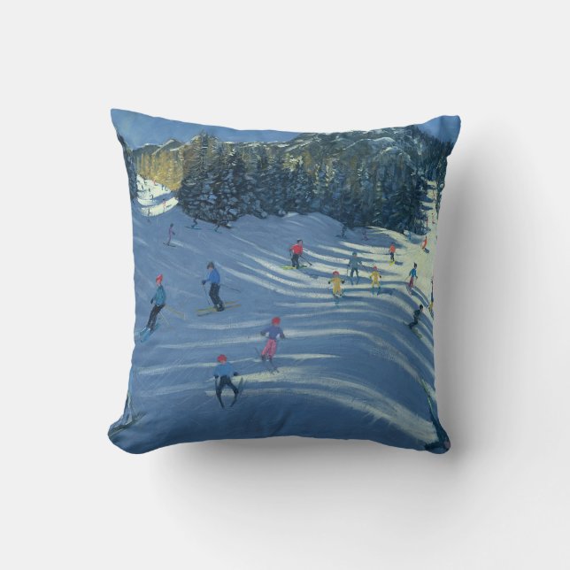 Two Ski-Slopes 2004 Throw Pillow (Front)