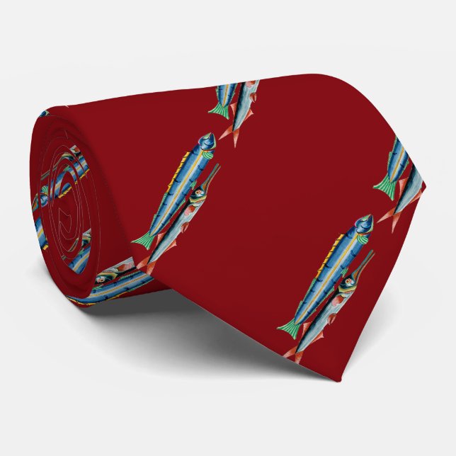 Two Skinny Fish Red Tie (Rolled)