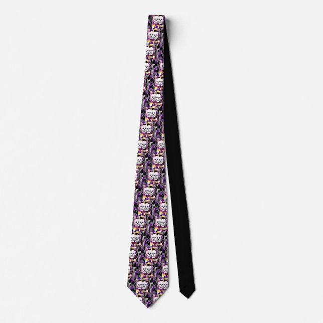 Two Skulls and Stained Glass Tie (Front)