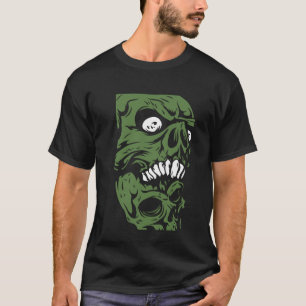 Two Skulls Modern Colourful Black Art T-Shirt