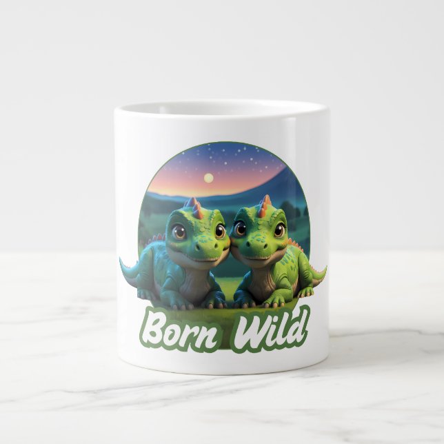 Two small diners - Born Wild Large Coffee Mug (Front)