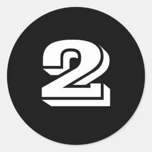 Two Small Round Black Number Stickers by Janz