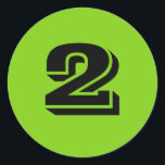 Two Small Round Green Number Stickers by Janz<br><div class="desc">Sticker Designs by Janz © 2008-2017 Jan Fitzgerald. All rights reserved. Graphic Design, Artwork, & Photography by Jan & Michael Fitzgerald.</div>