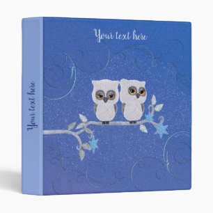 Two small white owls binder