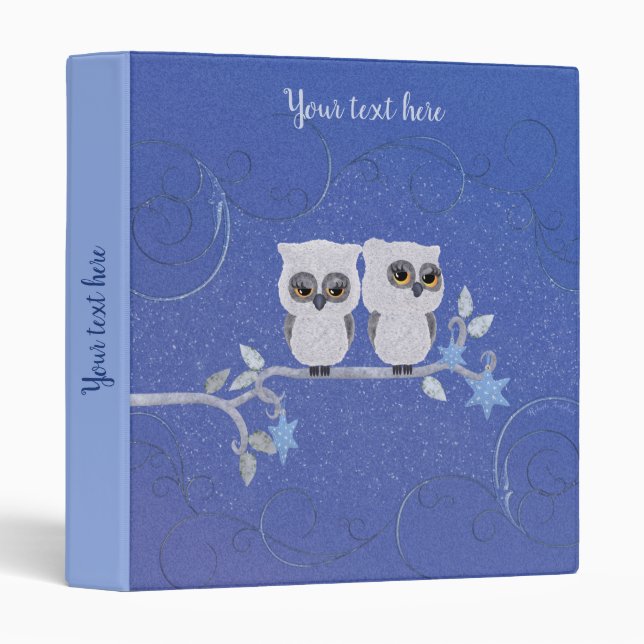 Two small white owls binder (Front/Spine)