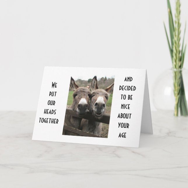 TWO SMART "A's" MAKE FUN OF YOUR AGE DONKEY STYLE Card (Front)