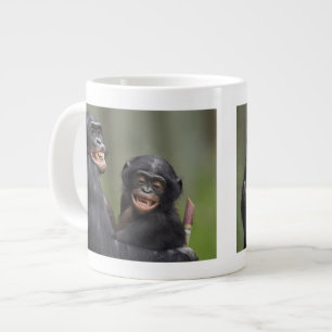 Two Smiling Bonobos Large Coffee Mug