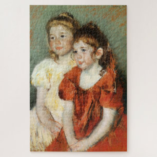 Two Smiling Young Girls (by Mary Cassatt) Jigsaw Puzzle