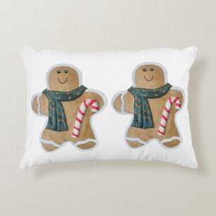 Two snowman biscuits accent pillow