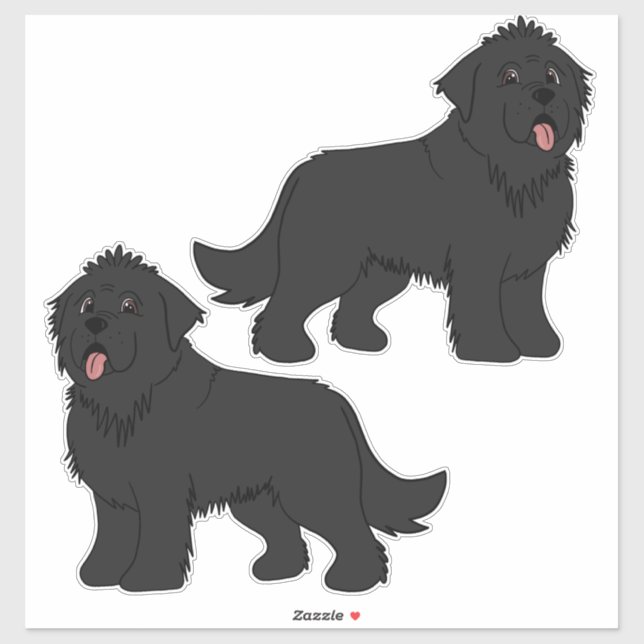 Two Solid Black Newfoundlands (Sheet)