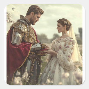 Two Souls, One Blossom of Love Square Sticker