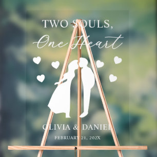 Two Souls, One Heart Custom Wedding Acrylic Sign