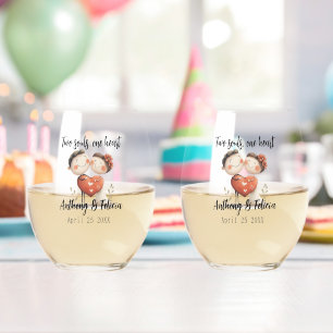 Two Souls, One Heart Customizable Wedding Stemless Wine Glass