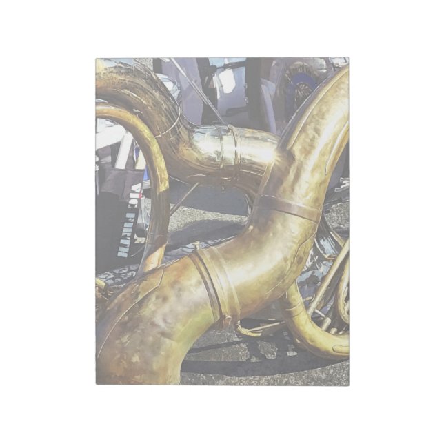 Two Sousaphones And Drums Notepad (Rotated)