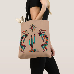 Two Southwest Kokopelli Tote Bag