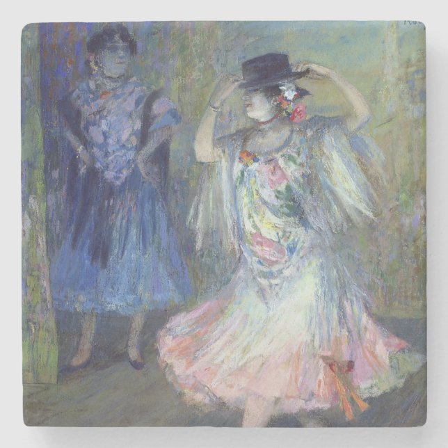 Two Spanish Dancers, 1852 Stone Coaster (Front)