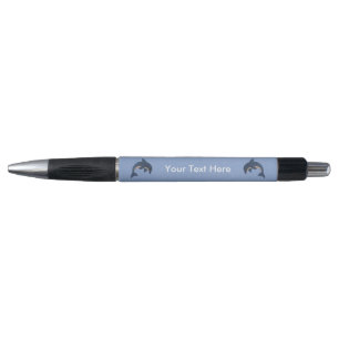 Two sparkle like Jumping Dolphins Dark blue White Pen