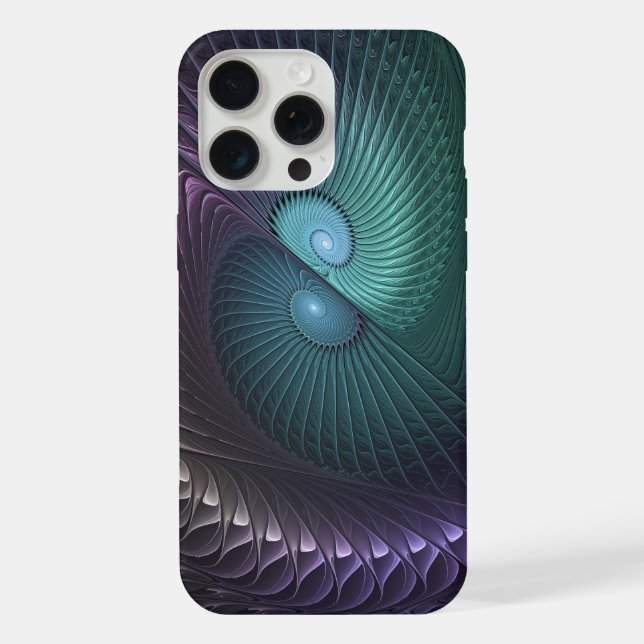 Two Spirals Colourful Modern Abstract Fractal Art iPhone Case (Back)