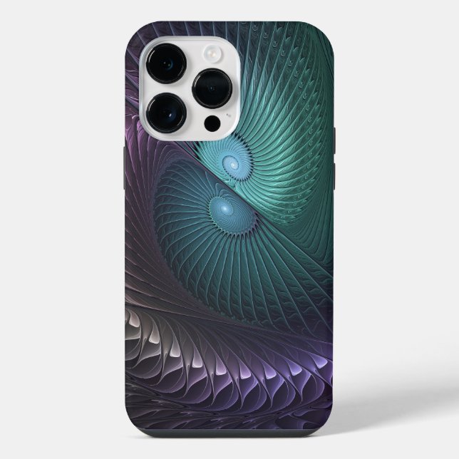 Two Spirals Colourful Modern Abstract Fractal Art iPhone Case (Back)