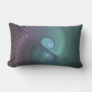 Two Spirals Colourful Modern Abstract Fractal Art Lumbar Pillow