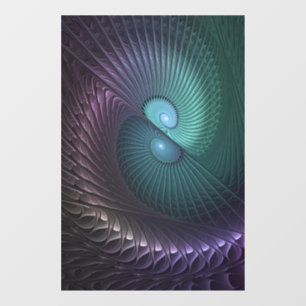 Two Spirals Colourful Modern Abstract Fractal Art Window Cling
