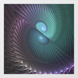 Two Spirals Colourful Modern Abstract Fractal Art Window Cling