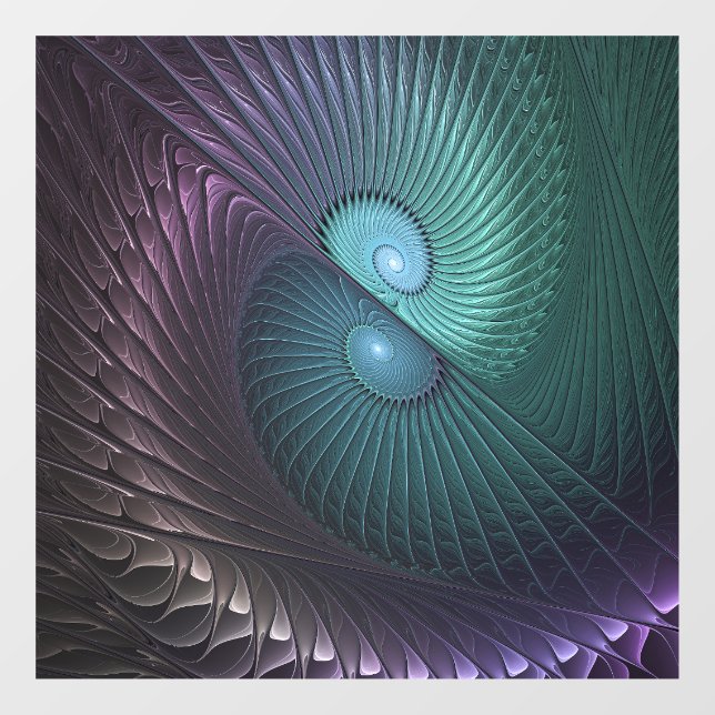 Two Spirals Colourful Modern Abstract Fractal Art Window Cling (Sheet)