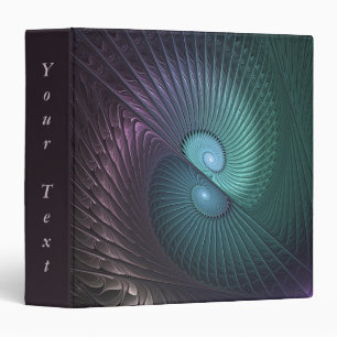 Two Spirals Colourful Modern Abstract Fractal Text Binder
