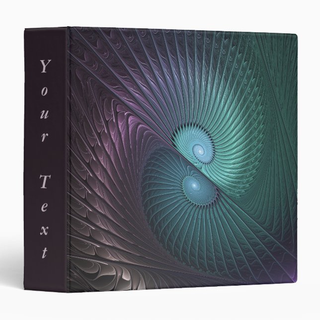 Two Spirals Colourful Modern Abstract Fractal Text Binder (Front/Spine)
