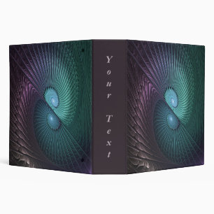 Two Spirals Colourful Modern Abstract Fractal Text Binder