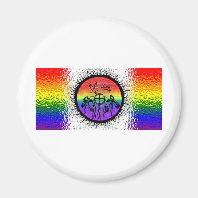 Two Spirit Flag Glass Design Magnet (Front)