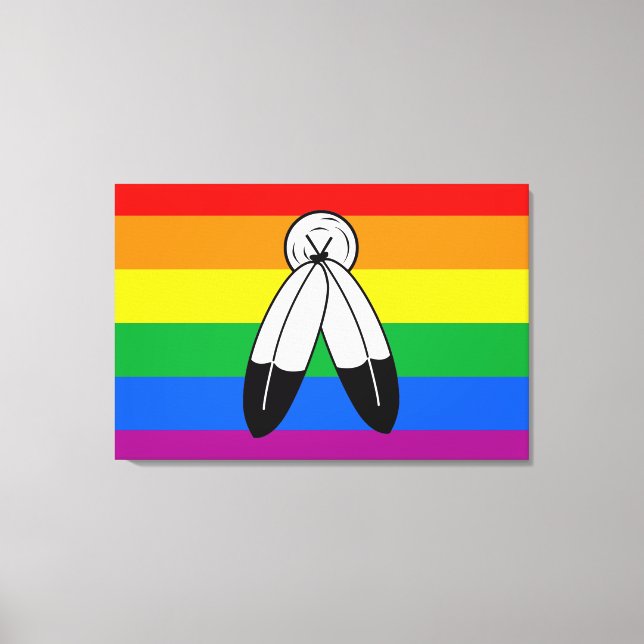 Two-Spirit LGBTQ+ Pride Flag Canvas Print (Front)