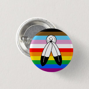 Two-Spirit LGBTQ+ Progress Pride Flag 1 Inch Round Button