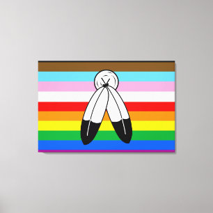 Two-Spirit LGBTQ+ Progress Pride Flag Canvas Print